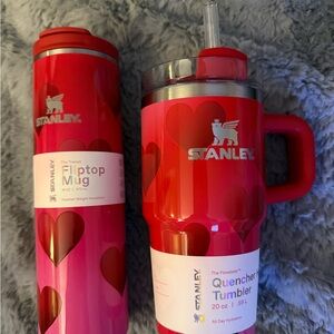 Stanley Valentine Ruby Heart Bundle - 20 oz Tumbler and 16 oz Fliptop